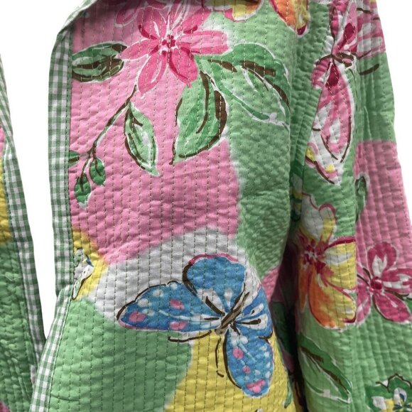 Alfred Dunner Women's Quilted Floral Jacket Size 10 Pastel Colors Long Sleeves - Picture 2 of 8